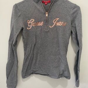 Guess Gray Half-Zip Sweater